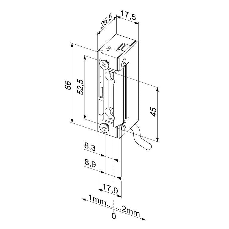 Eff Eff* Electric Strike Weather Resistant 10-24V AC/DC, PTO, 66mm Face Plate, IP54