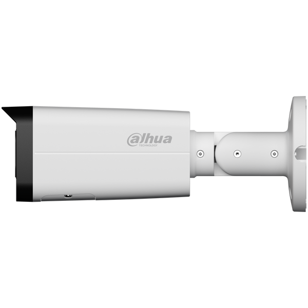 Dahua 6MP IP WizSense AI Series IR Motorised  H.264/5 Bullet 120 WDR Metal 2.7-13.5MM Motorised Lens 5X Zoom IR+Warm LED 60M POE 12vdc IP67 Built In MIC Audio In Audio Out  1 x Alarm In 1 x Alarm Out Support Upto 512GB SD (Junction Box PFA130-E)