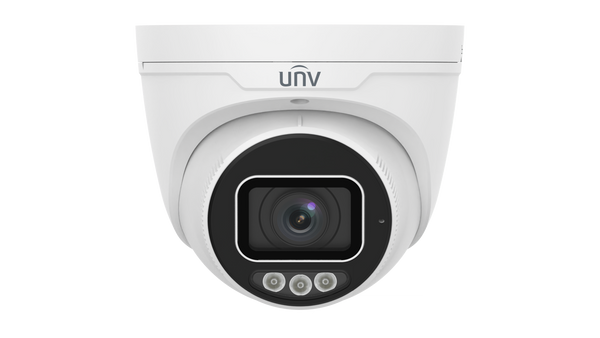 Uniview 8MP Dual-Light Prime Series Eyeball Turret, 2.8-12mm Motorised Lens, LightHunter, 40m IR, 120dB WDR, Triple Streams, Built-in Mic, MicroSD, PoE or 12VDC, IP67, IK10 (Wall Mount: TR-WM03-B-IN, Junction Box: TR-JB03-H-IN)