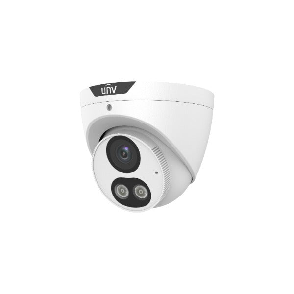 Uniview 6MP IP Easy AI Series Dual Light (IR + White Light) Turret Camera, Human Body Detection, EasyStar, 2.8mm, 120dB WDR, 30m IR, Twin Streams, Built-in Mic, POE or 12VDC, IP67 (Wall Mount: TR-WM03-D-IN, Junction Box: TR-JB03-G-IN)