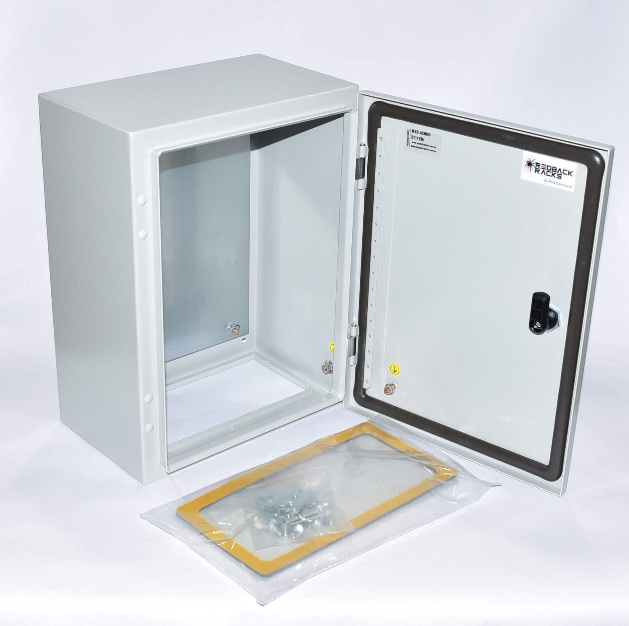 PSS Compact Outdoor IP66 IK10 Rated Enclosure, Single Lock, Reversable Door, 300W x 250D x 400H