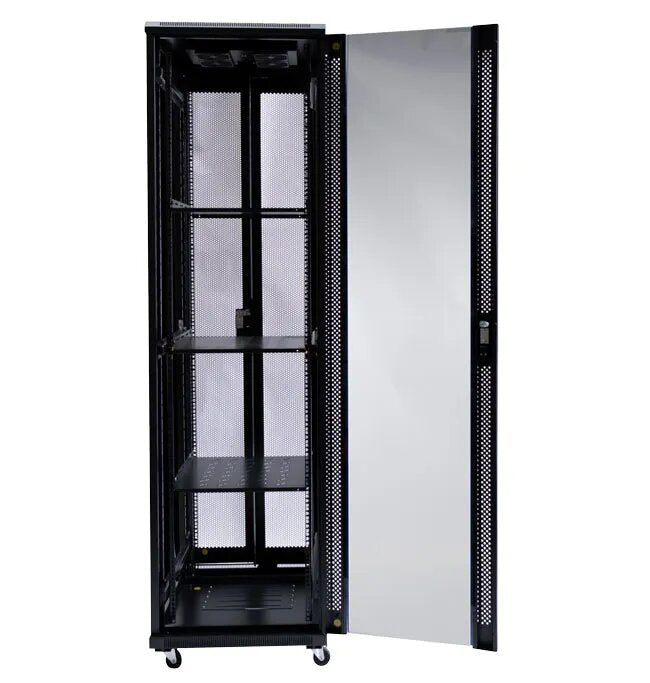Certech 45RU 600 (W) x 1000 (D) Premier Series Server Rack With 3 x Fixed Shelves, 4 x Fans, 1 x 6 Outlet Horizontal PDU, 25 x Cage Nuts, 4 x Castor Wheels & 4 x Levelling Feet