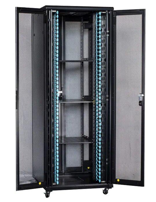 Certech 42RU 800 (W) x 800 (D) Premier Series Server Rack With 3 x Fixed Shelves, 4 x Fans, 1 x 6 Outlet Horizontal PDU, 25 x Cage Nuts, 4 x Castor Wheels & 4 x Levelling Feet