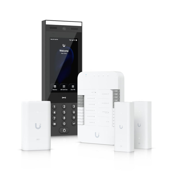 UniFi G3 Gate Starter Kit With Gate Hub, G3 Intercom, 1x PoE++ Adapter, 2x 2-wire Retrofit Extenders For 1x Gate and 1x Side door