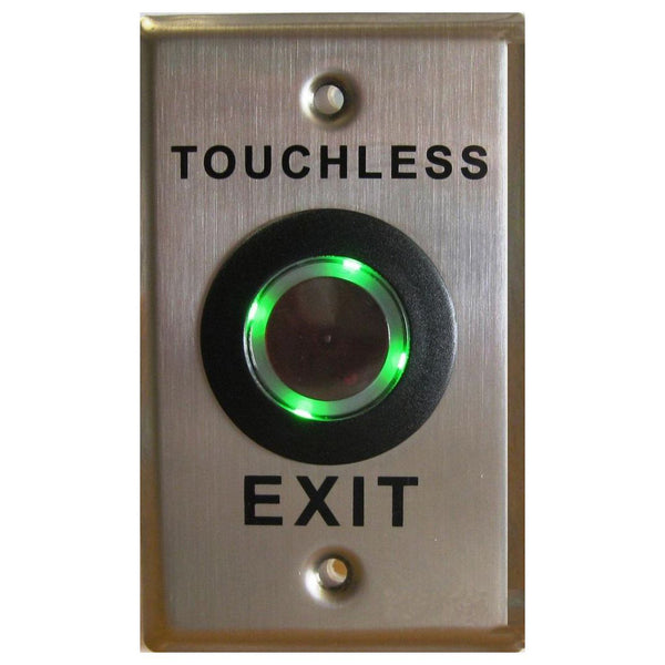 Secor Stainless REX, Black No-Touch Sensor, Dual Colour LED, IP67, Fly Leads, Standard GPO Plate "TOUCHLESS"