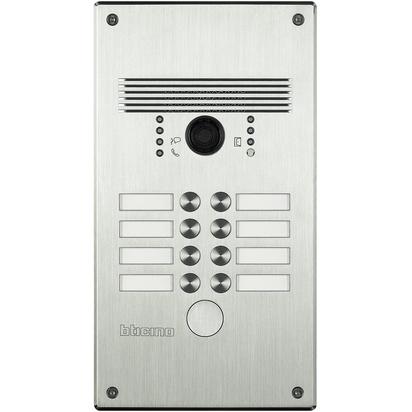 Bticino* 2W Linea 300 Monobloc Vandal Resistant Stainless Steel Video 8 Call Flush Mounted External Unit (No Rainshield)
