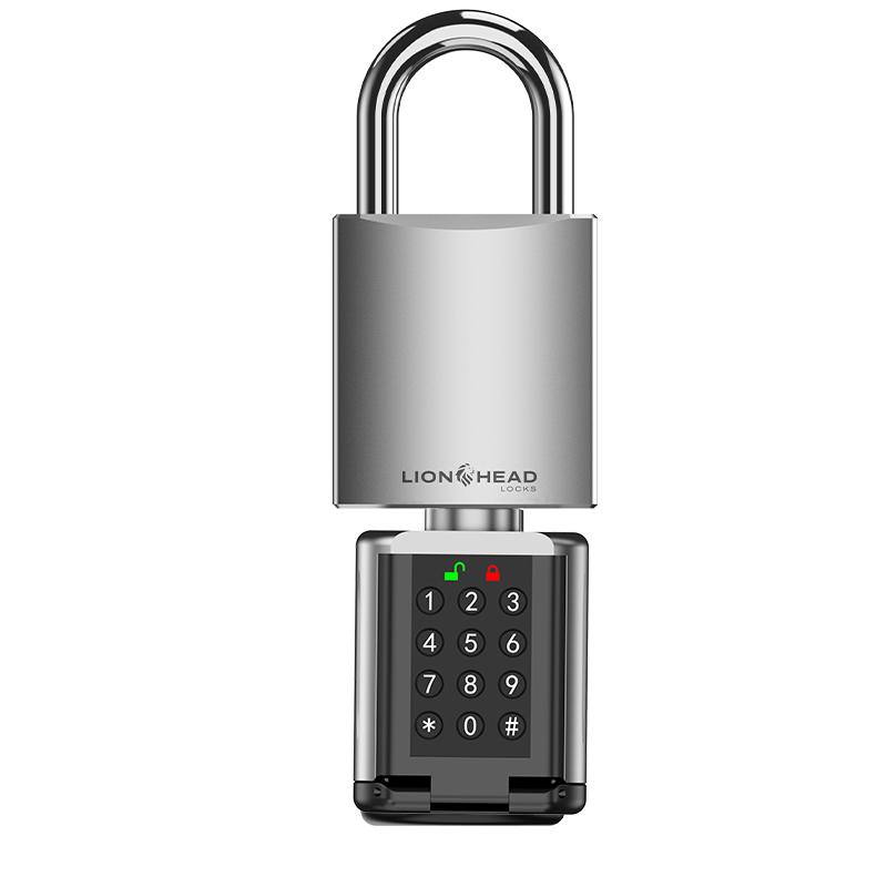 Lionhead Lock STRONGA Padlock Brass Body IP66 Pin, Prox, Fingerprint, Bluetooth, 3× RFID Fob Included, Anti-drill, Anti-bump, Anti-pick (2× CR2 Lithium Batteries Not Included, ~25,000 Cycles / 2 Years Usage)