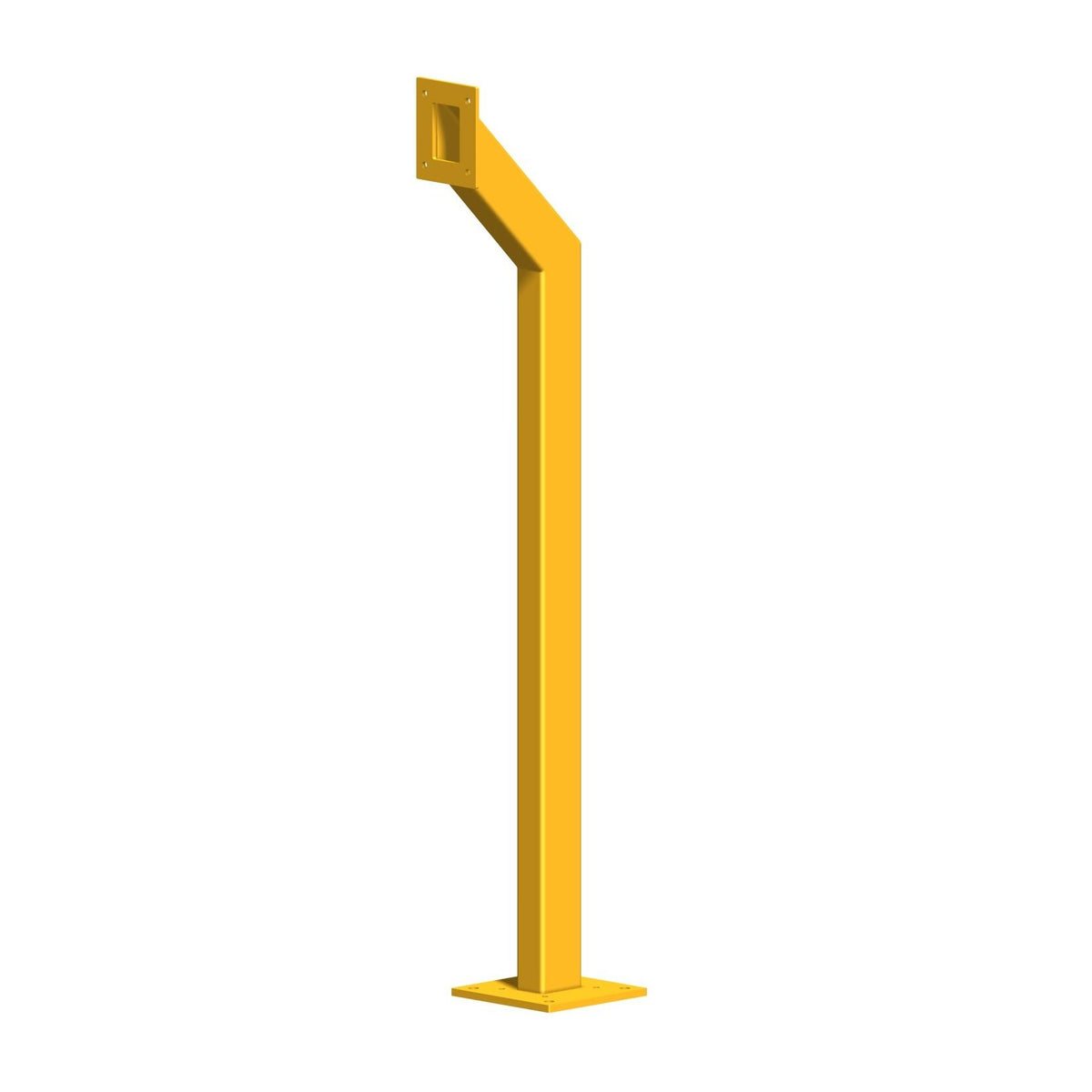 Security Design 1.1M Single Head Gooseneck Bollard - Yellow