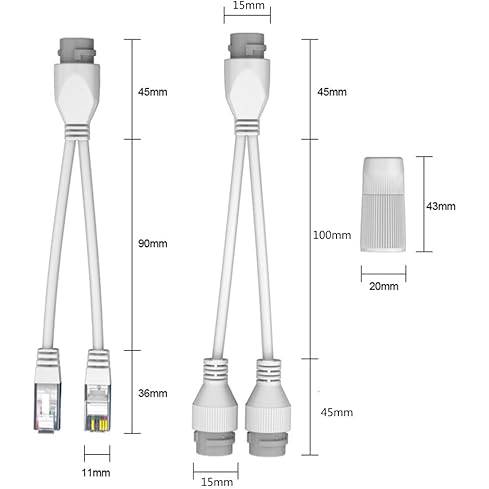 Zankap POE Passive Splitter With Water-Resistant Fittings, Camera & NVR End Included **REQUIRES POE SWITCH IF USED WITH UNIVIEW NVR**