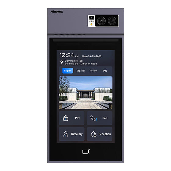 Akuvox IP Smart External Station With Digital Keypad, 10" Touch Screen, MiFare / NFC / QR Code Reader, Facial Recognition, 5MP, Mobile App, Aluminium Panel, IP65, POE / 12VDC, Surface Mount (Flush Mount: S539-FLM / Surface Mount Raincover: S539-SRC)