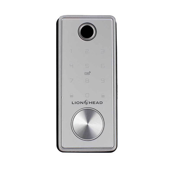 Lionhead Lock The Beaufort Bluetooth Deadbolt Silver 60/70mm Backset Pin, Prox, Fingerprint, Ekey & Key Override (4 X AA Batteries Not Included)
