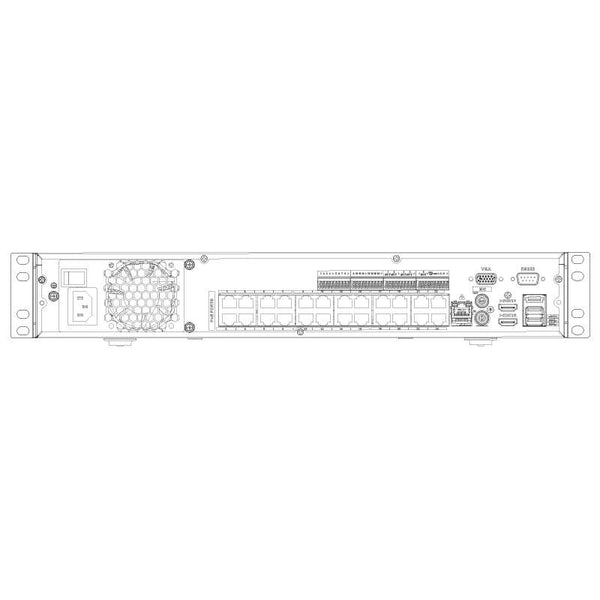 VIP* Vision 24Ch Professional Series NVR, 320MB, 2 x HDMI / 1 X VGA, 4 x HDD, 1 x Gigabit NIC, 24 x POE **NO HDD INSTALLED**