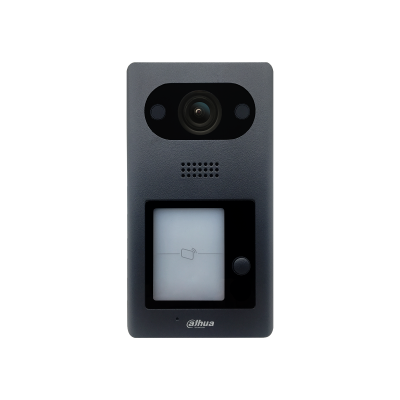 **CLEARANCE** Dahua IP Villa 1-Button External Station, 2MP CMOS Camera, Aluminium Panel, IK08, IP65, POE Or 12VDC, Integrated MiFare Card Reader, Video & Audio Messaging, Remote Intercom With Mobile App, Surface Mount (**Does Not Support One Key Config