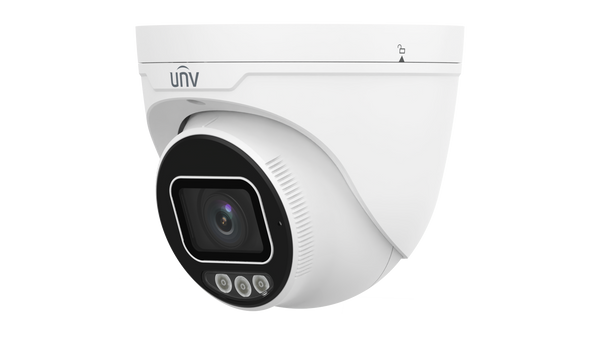 Uniview 8MP Dual-Light Prime Series Eyeball Turret, 2.8-12mm Motorised Lens, LightHunter, 40m IR, 120dB WDR, Triple Streams, Built-in Mic, MicroSD, PoE or 12VDC, IP67, IK10 (Wall Mount: TR-WM03-B-IN, Junction Box: TR-JB03-H-IN)