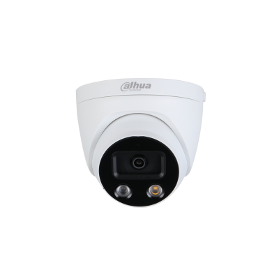 **CLEARANCE** Dahua 5MP IP WizMind AI Series IR Active Deterrence TiOC Eyeball, SMD, Perimeter, Starlight, 2.8mm, 120dB WDR, 50m IR, POE / 12VDC, IP67, MicroSD, Built-in Mic / Speaker, White Light (Wall Mount: PFB203W, Junction Box: PFA130-E)