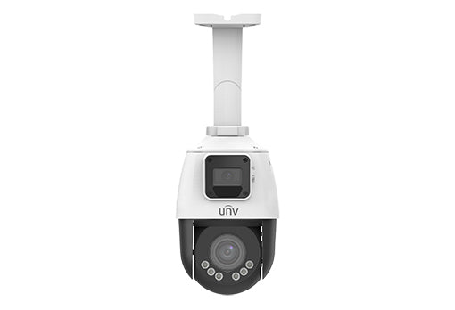 Uniview 2MP IP Deep Learning AI Series 4x IR Tri-Guard **DUAL-LENS** PTZ Camera, Perimeter, Auto-Tracking, PTZ / Fixed Camera Alarm Linkage, LightHunter, 2.8-12mm, 120dB WDR, 50m IR, 10m White Light, Twin Streams, MicroSD, POE or 12VDC, Built-in Mic / S