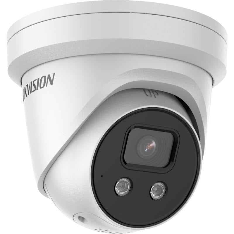 Hikvision 6MP IP Pro Series IR Turret Camera, DarkFighter, AcuSense, Perimeter, Face Capture, 2.8mm, 120dB WDR, 30m IR, IP67, MicroSD, Built-in Mic & Speaker, White Lights (Junction Box: DS-1280ZJ-PT6)