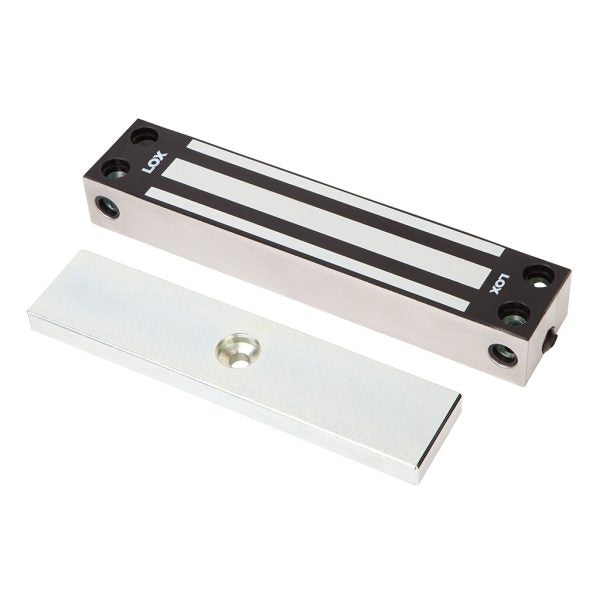 LOX Mini Mag Lock 12/24VDC For Gates, Dual-Fixing Face / Side Mount, Weather Resistant, Monitored (L&Z: AMZB4-LP)