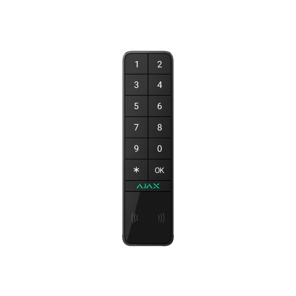 Ajax Superior KeyPad Outdoor Fibra Black, Wall-Mount Wired Keypad, Multi-Credential, Wired Fibra Protocol, IP66, IK08, Panic/Button Function, 60 dB Buzzer