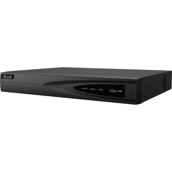 HiLook 8 Channel AI PoE NVR, H.265+/H.265/H.264+/H.264, 8 PoE Ports, 80 Mbps Incoming Bandwidth, HDMI/VGA Output up to 4K, 1x SATA up to 6TB, 1U Chassis