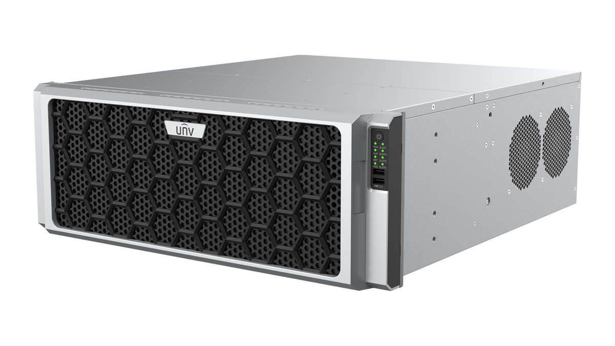 Uniview 128 Channel IX Series, SeekFree NVR, 768Mbps Bandwidth, 2x HDMI / 1x VGA, 24 Bay HDD, 2x Gigabit NIC, Ultra H.265/H.264 Support, RAID 0/1/5/6/10/50/60, ANR Technology, Hot Swap, NO HDD INSTALLED
(12-week Lead time)