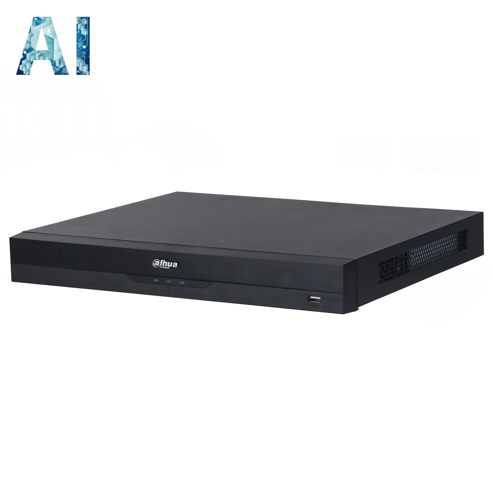 Dahua 16 Channel, WizSense AI Series, 16 x POE, 1RU, 256MB (184MB With AI Function Enabled), 1 x Gigabit NIC, 2 x HDD **NO HDD INSTALLED**