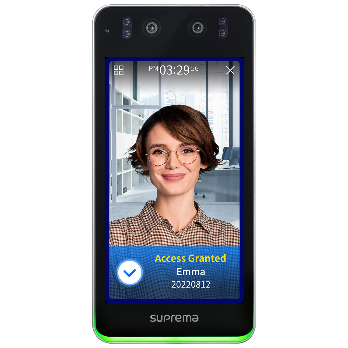 Suprema BioStar Air  BioStation 3 Access Control Terminal, Compatible, Digital Keypad, 5" Touch Screen, EM / MiFare / MiFare Plus / iCLASS / DESFire / NFC / Bluetooth / QR Code Reader, Facial Recognition, Mobile App, 2MP, IP65, POE / 12VDC