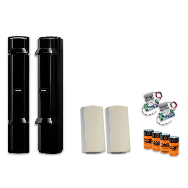 Optex / Inovonics Wireless PE Beam Kit 100M - 1 x SL-350QNR PE Beam, 2 x EN1212 Transmitters, 4x LSH-20 Batteries
