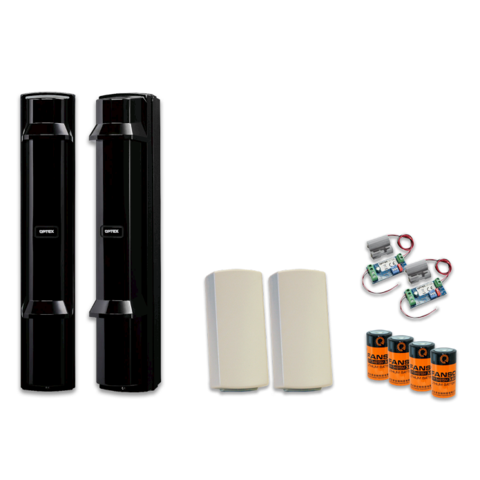 Optex / Inovonics Wireless PE Beam Kit 100M - 1 x SL-350QNR PE Beam, 2 x EN1212 Transmitters, 4x LSH-20 Batteries