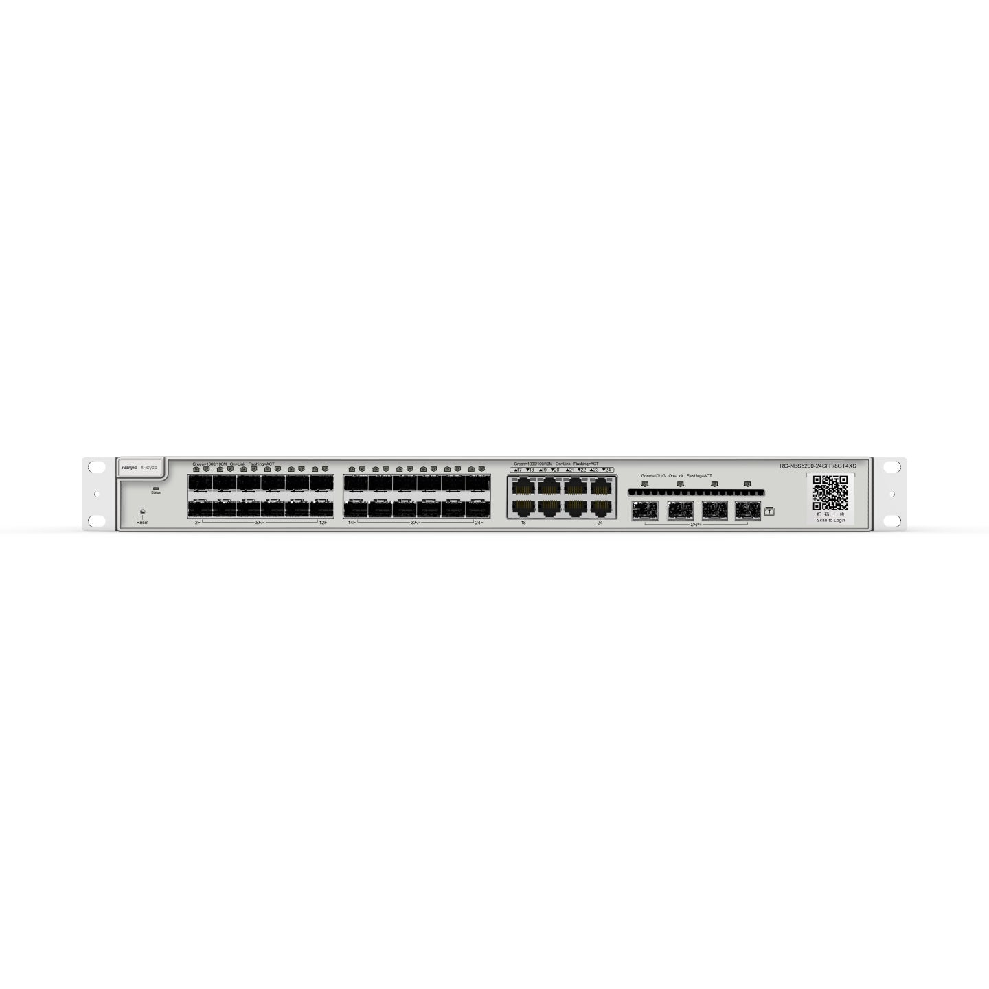 Ruijie* Reyee 36-Port Gigabit Layer 2+ Cloud Managed Switch, 24 x SFP, 8 x Gigabit RJ45 Combo Ports, 4 x SFP+, Rack Mount