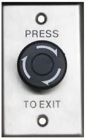 Secor Stainless REX, Black Mushroom, Twist To Reset, Standard GPO Plate "PRESS TO EXIT"