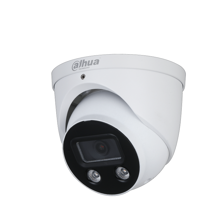 Dahua 5MP IP WizMind AI Series IR Active Deterrence TiOC Eyeball, People Counting, SMD, Perimeter, Starlight, 2.8mm, 120dB WDR, 50m IR, POE / 12VDC, IP67, MicroSD, Built-in Mic / Speaker, White Light (Wall Mount: PFB205W, Junction Box: PFA137)