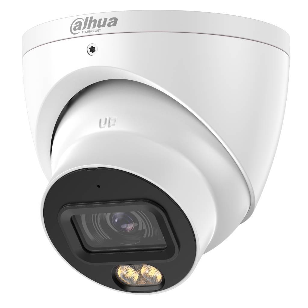 Dahua 5MP IP WizColor AI Lite Series Full Colour Eyeball Camera, SMD Plus, Perimeter, AI-ISP, 2.8mm, 120dB WDR, 30m White Light, POE / 12VDC, IP67, MicroSD, Built-in Mic (Wall Mount: PFB204W, Junction Box: PFA130-E)