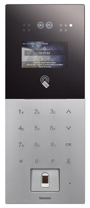 Bticino* IP 4.3" Touch Keypad External Station With Face / Fingerprint / Card Reader. Includes Flush Mount Box. IP54, IK07