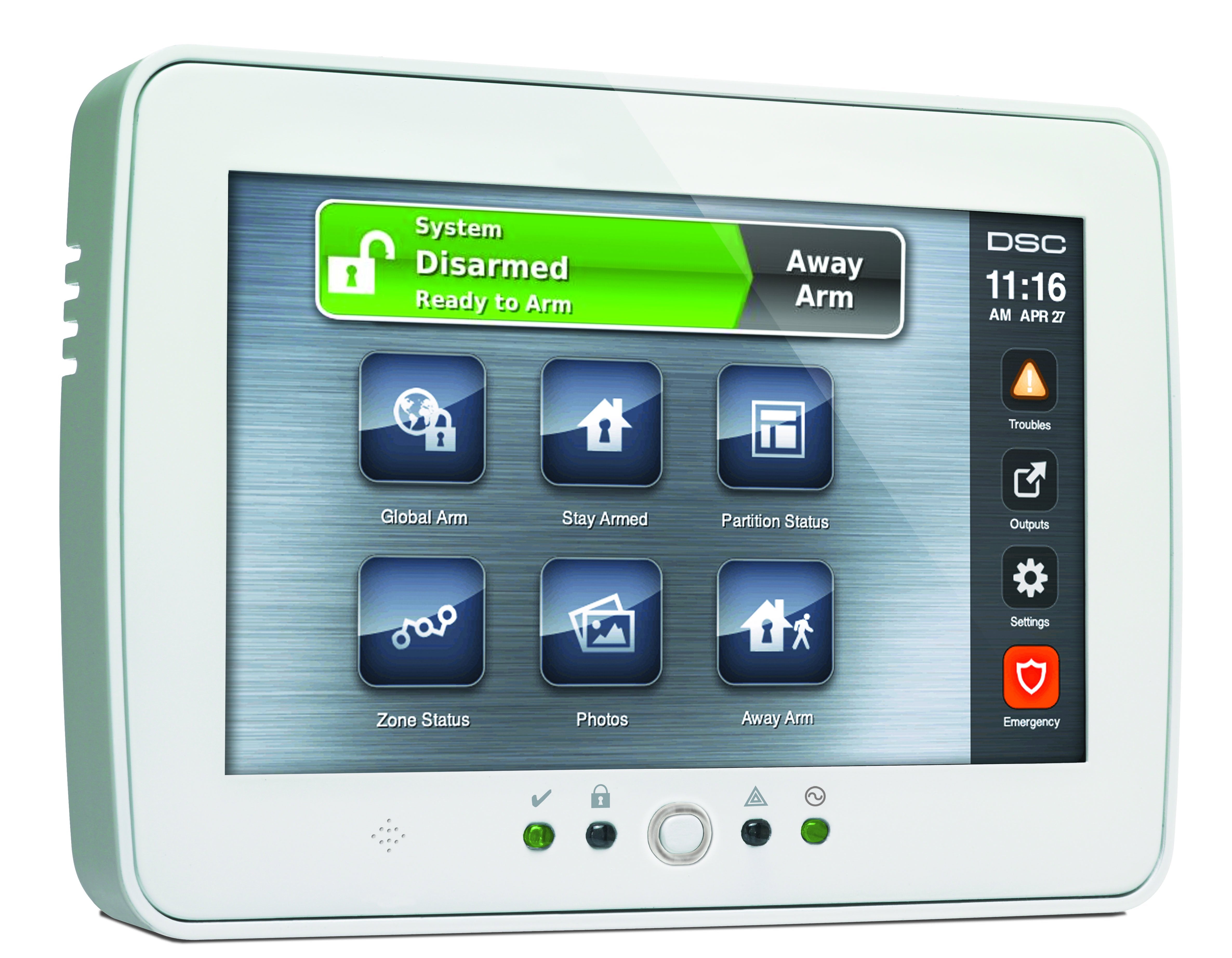 **CLEARANCE** DSC PowerSeries 64-Zone 7" Colour TouchScreen Hardwired Keypad WHITE