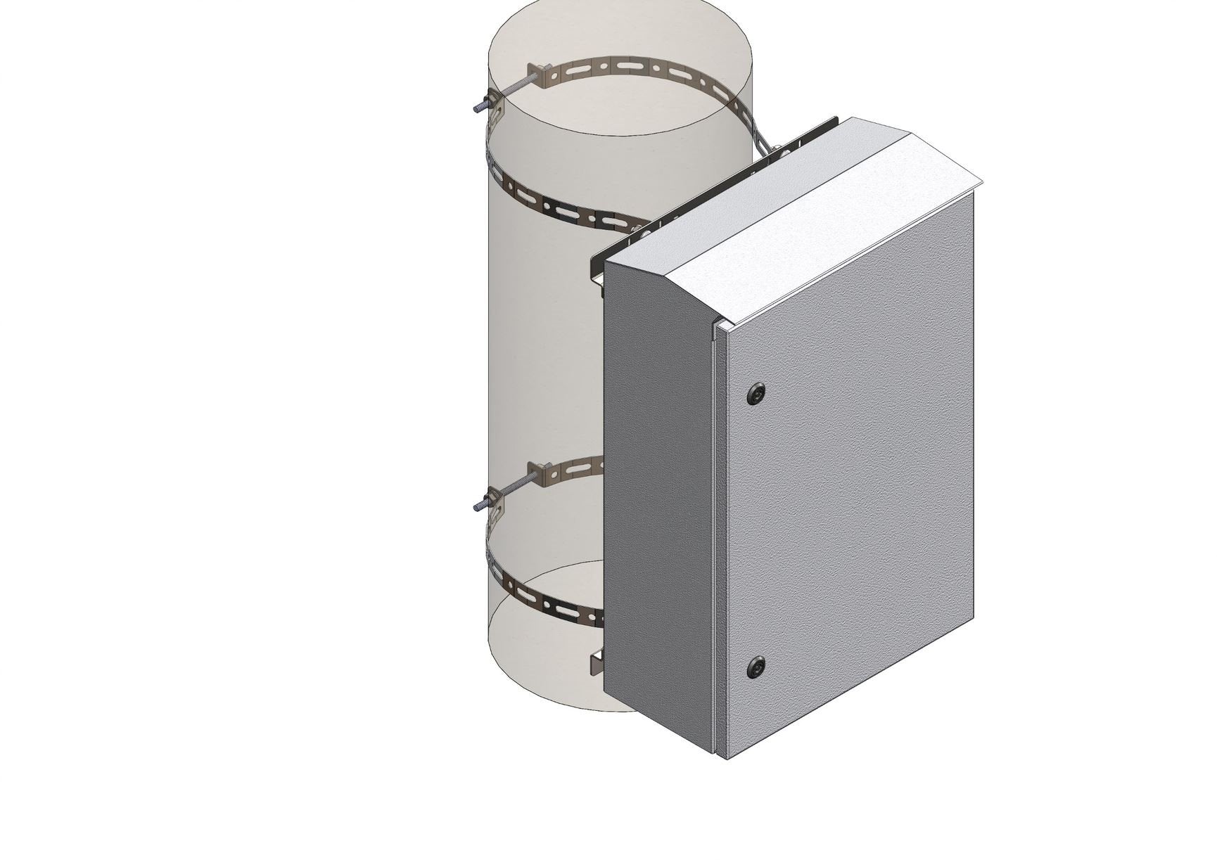 PSS* Stainless Steel 316 Pole Clamp For SSB.202015, 100mm To 300mm Pole Diameter (200 Wide Cabinet) (150Kgs)