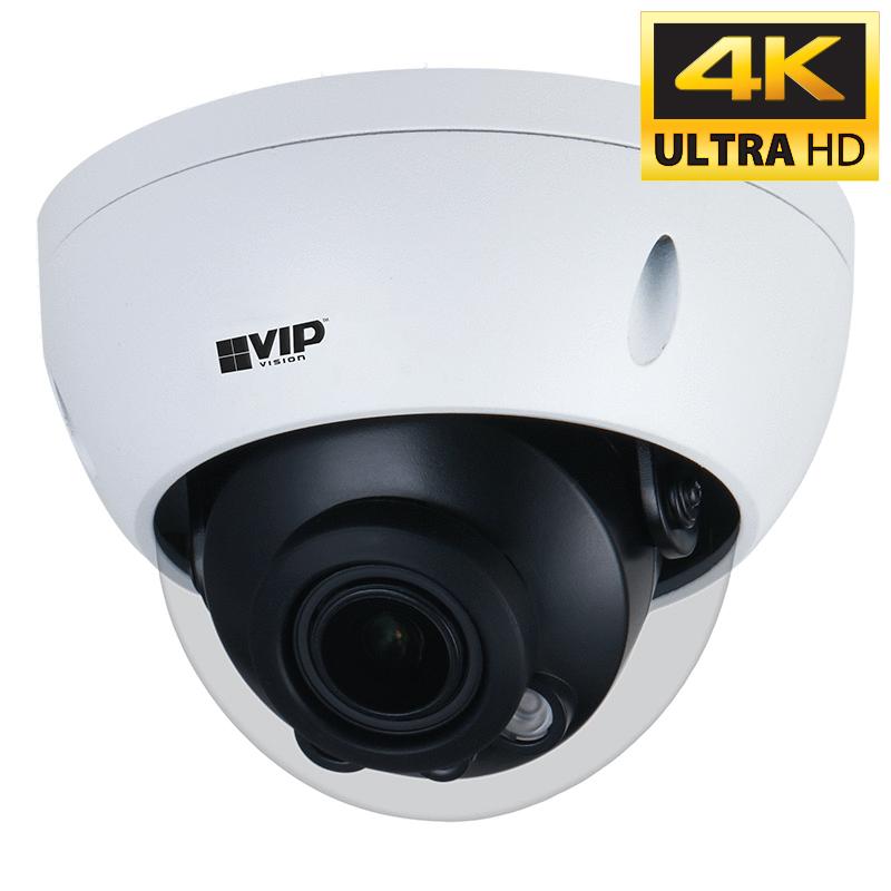 VIP* Vision 8MP IP Professional Series Motorised IR Vandal Dome, Low Light, 2.7-13.5mm Lens, 120dB WDR, 40m IR, POE or 12VDC, IP67, IK10, MicroSD (Wall Mount: VSBKTB203W, Junction Box: VSBKTA137)
