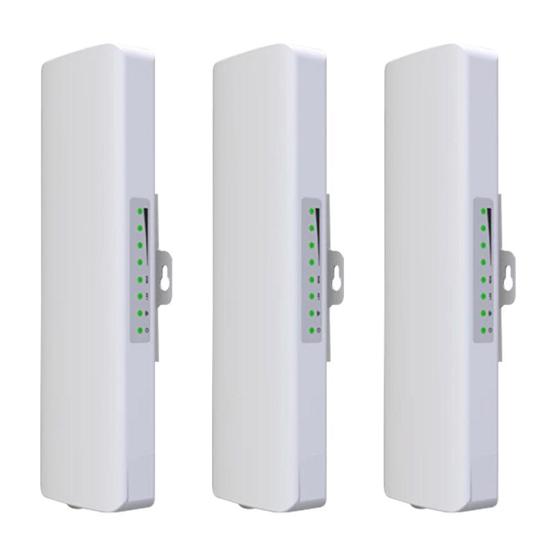 Longevity 3 x Preconfigured 900Mbps 5.8GHz Wireless Bridge - Includes: 3 x WiFi Access Points, 3 x POE Power Adapters, 6 x Stainless Ties For Pole Mount, 3 x Power Cables, 1 x Instruction Manual (Up To 5KM Range)