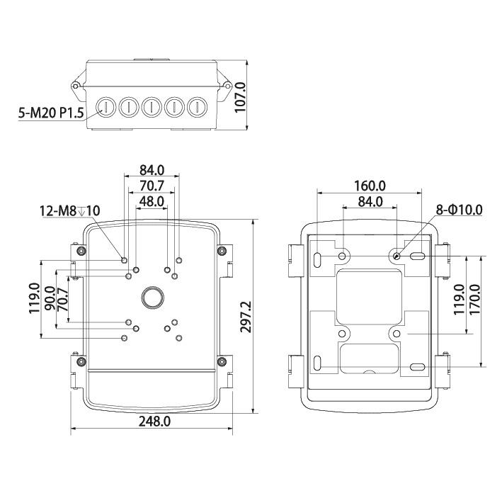 VIP Vision Adapter / Junction Box For PTZ Dome Cameras