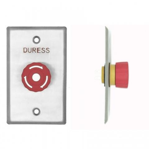 Secor* Stainless REX, Red Mushroom, Twist To Reset, IP65, Standard GPO Plate "DURESS"