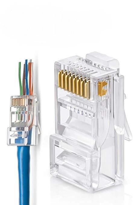 Zankap CAT6 RJ45 Crimp Thru Network Plug (100 Pack) **Replacement RJ458P8CTHRU**