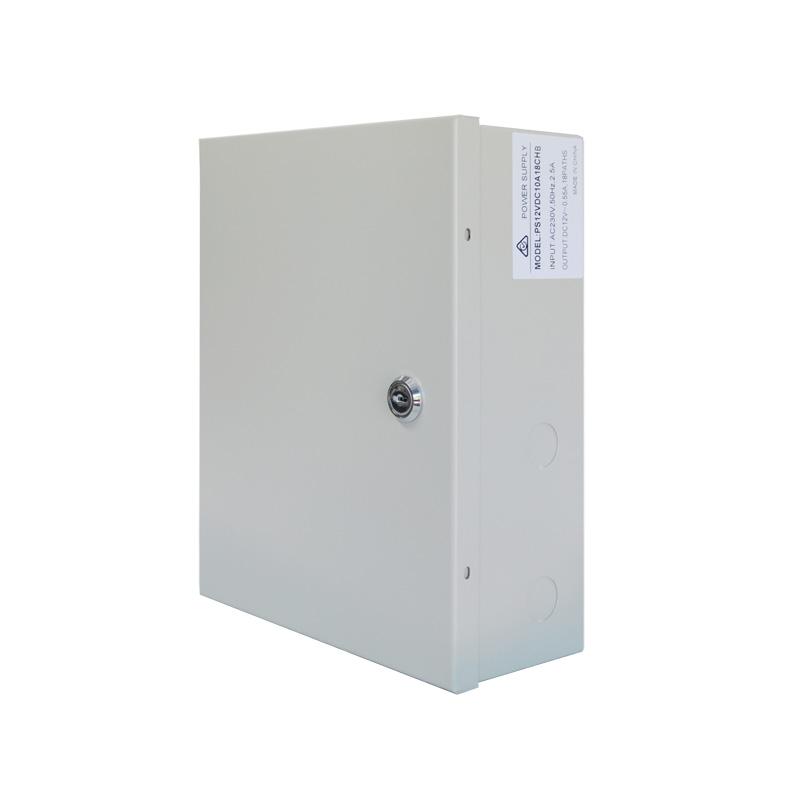 Securview 12VDC 10A Wall Mounted Power Supply, Battery Back-Up, 18 x Independent Outputs