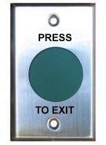 Secor Stainless REX, Green Mushroom, Standard GPO Plate "PRESS TO EXIT"