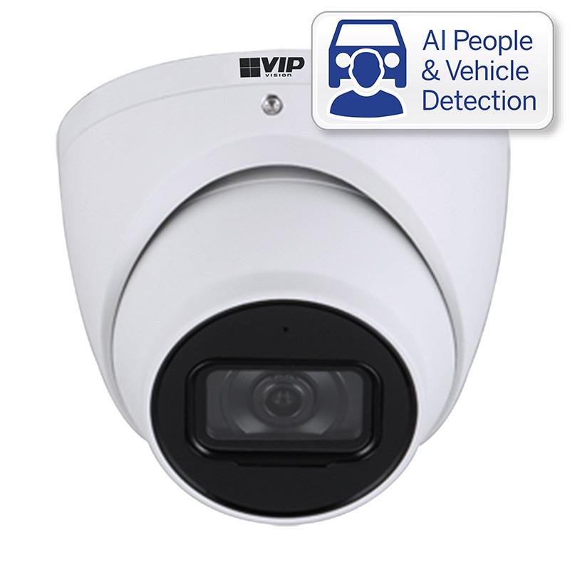 VIP Vision 6MP IP Professional AI Series IR Eyeball, Low Light, 2.8mm Lens, 120dB WDR, 50m IR, POE or 12VDC, IP67, MicroSD, Built-In Mic (Wall Mount: VSBKTB204W, Junction Box: VSBKTA130E)