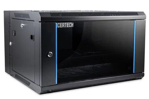 Certech 6RU 550mm Deep Swing Frame Cabinet With 1 x Fixed Shelf, 2 x Fans and 10 x Cage Nuts