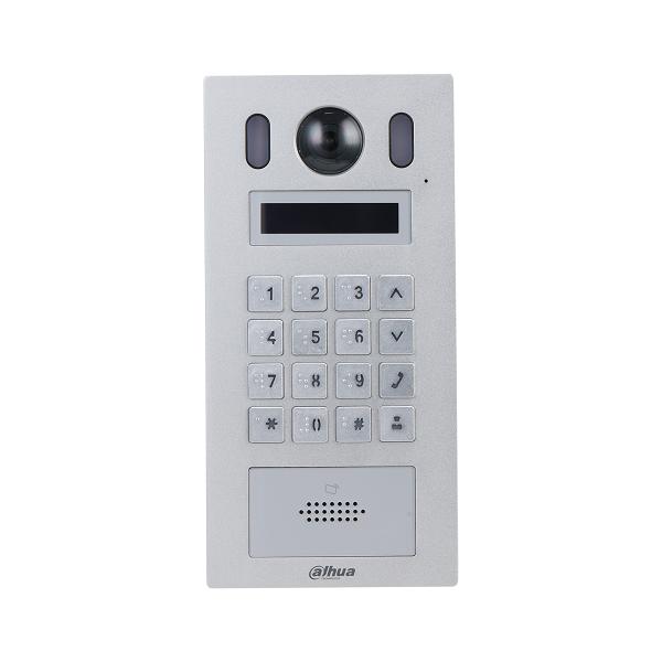 Dahua IP Apartment Keypad External Station, 2MP CMOS Camera, Aluminium Panel With Braille Buttons, Integrated Mifare Card Reader, IK08, IP65, POE Or 12VDC (**REQUIRES EITHER - Surface Box: VTM08R, Flush Box: VTM116-01)
