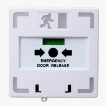 Secor White Emergency Door Release Breakglass, Resettable, LED Indicators & Buzzer, Green / Red Status Bar, Triple Isolated DP/DT Outputs, 12VDC Or 24VDC, Optional Flip Cover Available