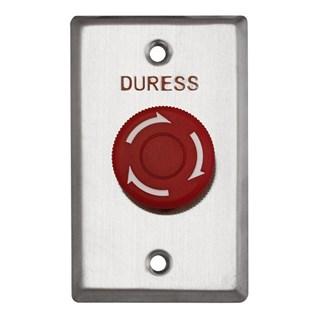 Secor Stainless REX, Red Mushroom, Twist To Reset, Engraved - DURESS Standard GPO Wall Plate