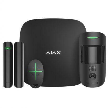 Ajax Pre-Assembled Starter Kit Cam Plus With Hub 2 Plus BLACK - Includes 1 x Hub 2 Plus Dual SIM 4G / Ethernet / WiFi - 1 x MotionCam PIR - 1 x DoorProtect Reed Sensor - 1 x SpaceControl Fob
