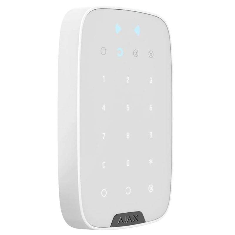 Ajax KeyPad Plus WHITE - 2 Way Wireless Touch Keypad with Proximity Reader
